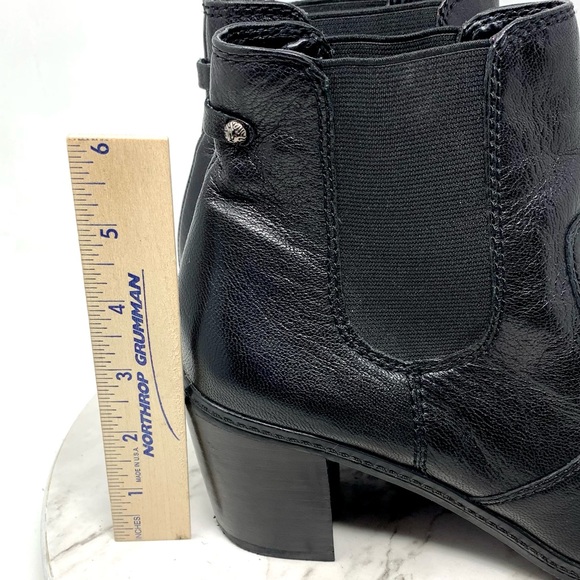 Anne Klein Bunty Black Leather Chelsea Boots 8.5 Classic Preppy Academia Neutral - Picture 13 of 14